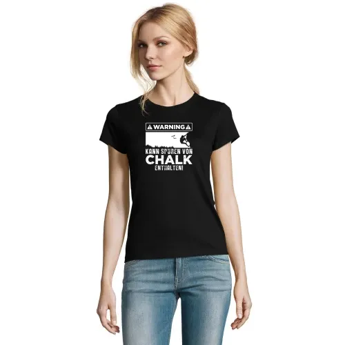 Achtung Kletterer Climber Boulderer Geschenkidee T-Shirt Frauen Imperial