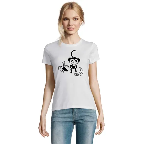 Affe mit Bananen T-Shirt Frauen Imperial