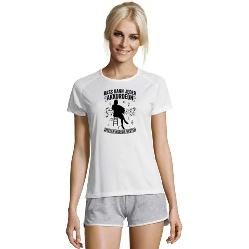Akkordeon Ziehharmonika Spielen Die Besten Damen Frauen T-Shirt