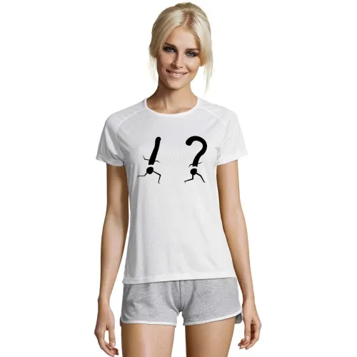 Ausrufezeichen jagt Fragezeichen Frauen T-Shirt