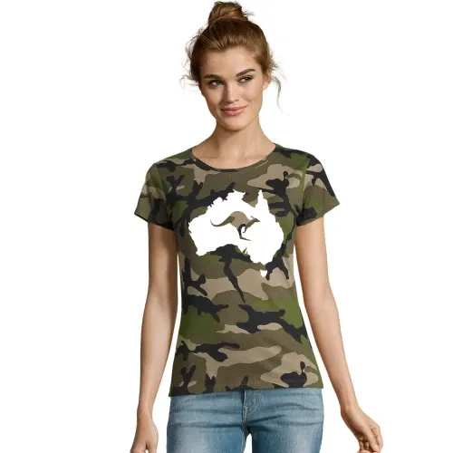 Australien mit Känguru T-Shirt Frauen Camo