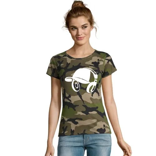 Basecap mit Kopfhörer Frauen T-Shirt