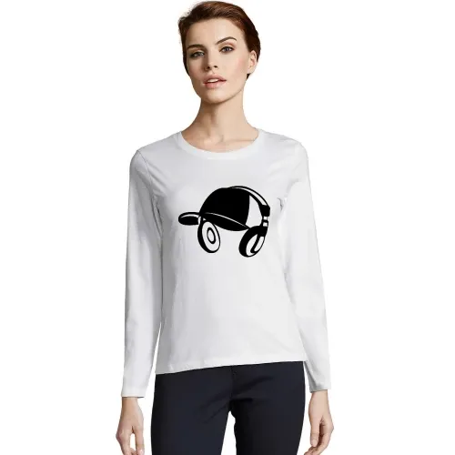 Basecap mit Kopfhörer Frauen T-Shirt