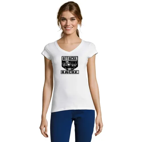 Bauer Landwirt Feldarbeit Gülle Attacke Mit Kacke Frauen T-Shirt