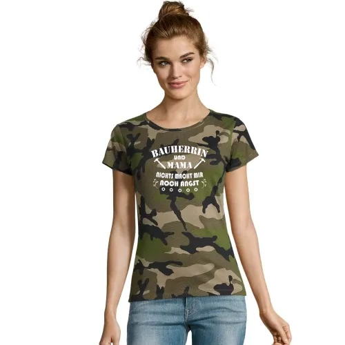 Bauherr Hausbau Baustelle Bauherrin Mama Spruch Frauen T-Shirt