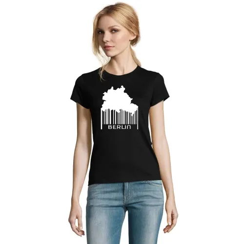 Berlin Barcode Berliner Strichcode Farbe wählbar T-Shirt