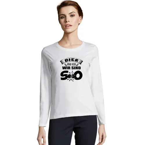 Bier und Ich Wir Sind SO Bierzelt Bierfest Dorffest T-Shirt Frauen Imperial LSL