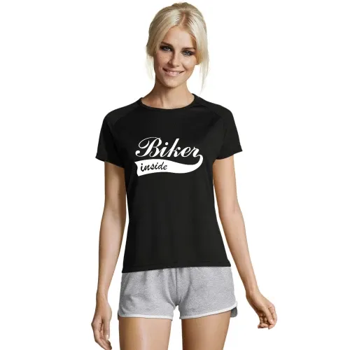 Biker inside T-Shirt Frauen Sporty