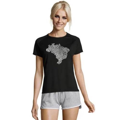 Brasilien Fingerabdruck T-Shirt Frauen Sporty