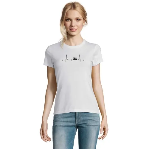 Camping Wohnmobil EKG Alkoven Herzschlag Camper Frauen T-Shirt