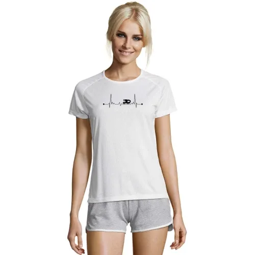Camping Wohnmobil EKG Alkoven Herzschlag Camper Frauen T-Shirt