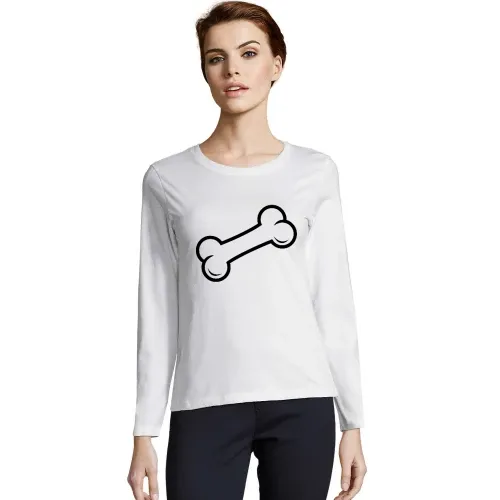 Comic Knochen T-Shirt Frauen Imperial LSL