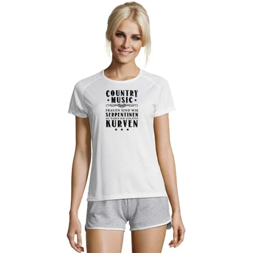 Damen Country Music Line Dance Western Musik T-Shirt Frauen Sporty