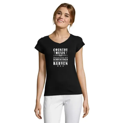 Damen Country Music Line Dance Western Musik Frauen T-Shirt