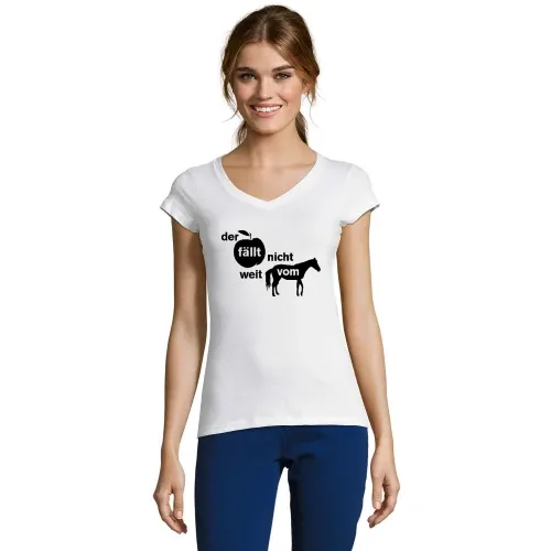 der Apfel fällt nicht weit vom Pferd Frauen T-Shirt
