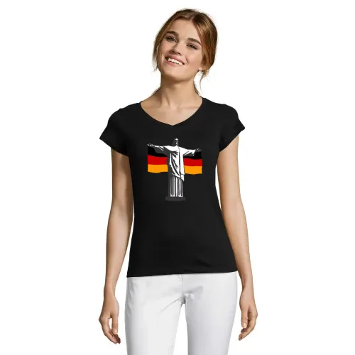 Deutschland Jesus in Rio T-Shirt Frauen Moon