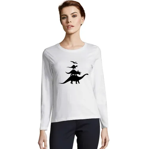 Dino Stadtmusikanten T-Shirt Frauen Imperial LSL