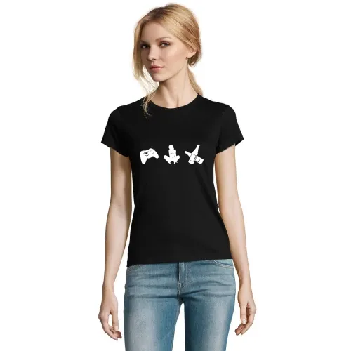 Drei Hobbys T-Shirt Frauen Imperial