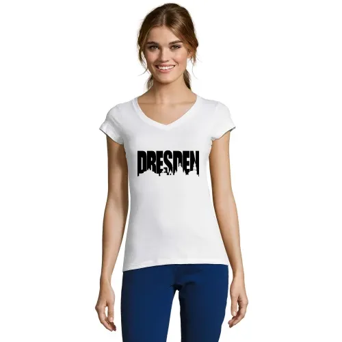 Dresden Skylineschatten Frauen T-Shirt