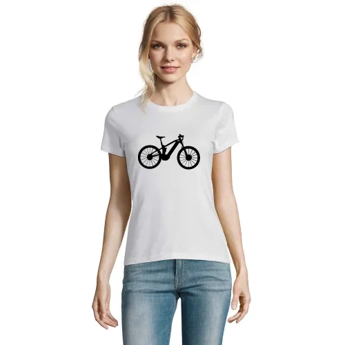 E Bike Fahrrad Radfahrer Grafik T-Shirt Frauen Imperial