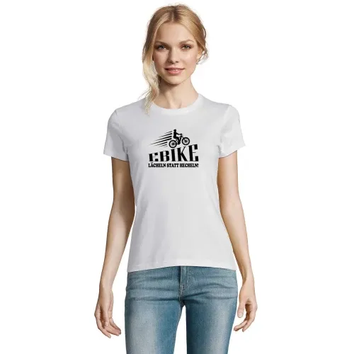 Ebike Radfahrer E-Bike - Lächeln Statt Hecheln T-Shirt Frauen Imperial