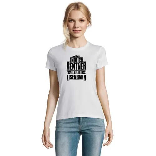 Eisenbahn Rente Modelleisenbahn Rentner Spruch Frauen T-Shirt