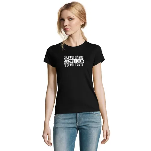 Enduro Motocross 2 Hände 2 Eier 2 Takte Cross Bike T-Shirt