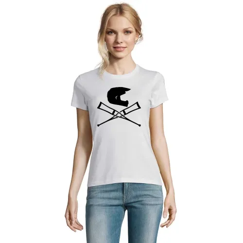 Endurohelm mit Krücken Frauen T-Shirt