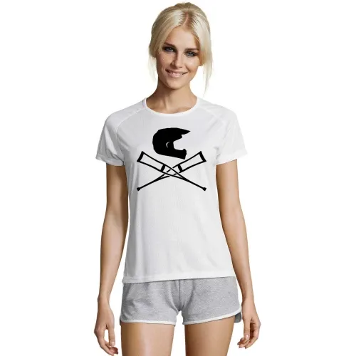 Endurohelm mit Krücken Frauen T-Shirt