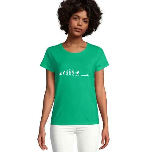 Evolution Biathlon liegend Schießen Frauen T-Shirt