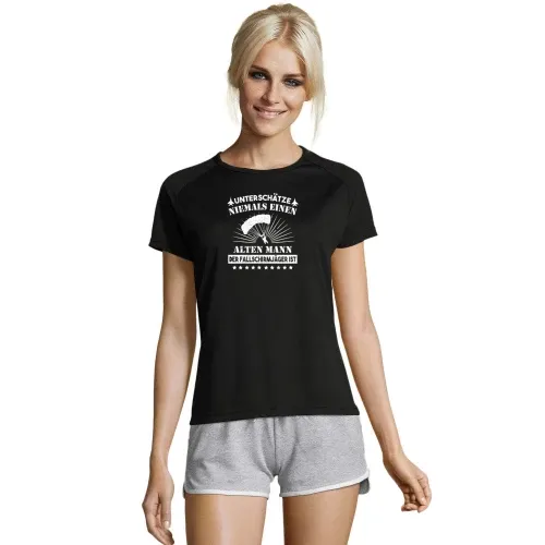 Fallschirmjäger Alter Mann Spruch Skydiver BW T-Shirt Frauen Sporty