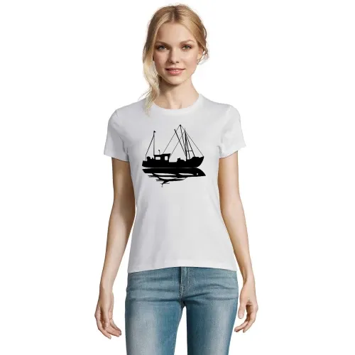 Fischkutter vs. Yacht Frauen T-Shirt