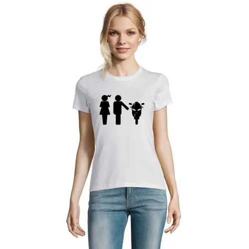 Frau Mann Motorrad T-Shirt