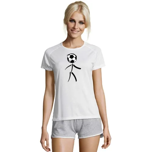 Fussball Strichmännchen T-Shirt Frauen Sporty