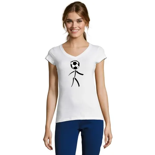 Fussball Strichmännchen Frauen T-Shirt