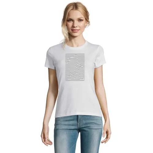 Fußballer vor Streifen Retro T-Shirt Frauen Imperial