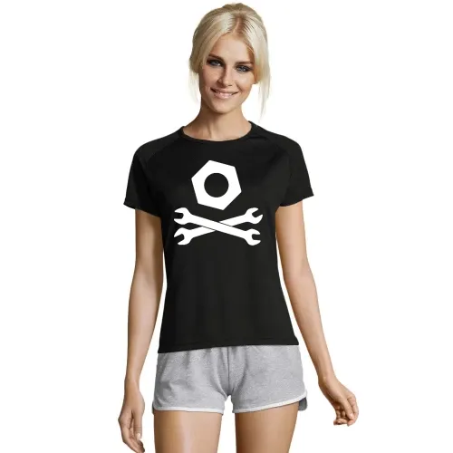 gekreuzte Maulschlüssel mit Mutter Frauen T-Shirt