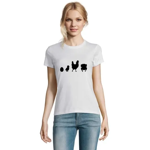 Hähnchen Evolution T-Shirt Frauen Imperial