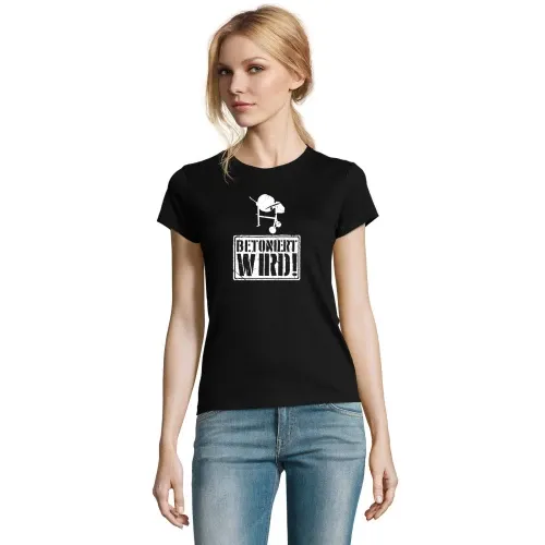 Hausbau Betoniert Wird Handwerker Betonmischer Frauen T-Shirt