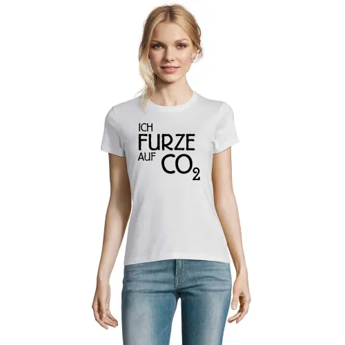 Ich Furze auf CO2 Frauen T-Shirt