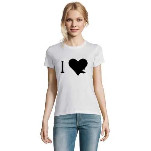 Ich liebe Segelboot T-Shirt Frauen Imperial