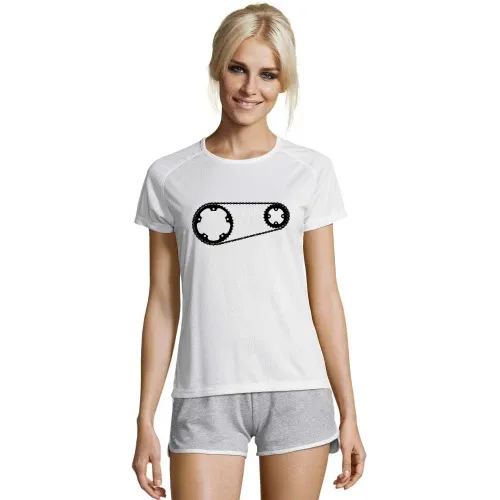 Kettenblatt mit Kette T-Shirt Frauen Sporty