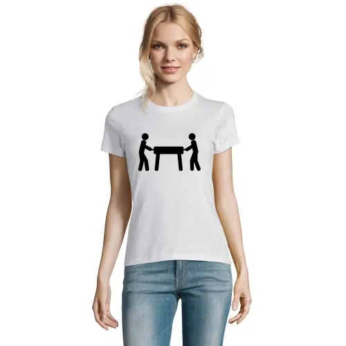 Kickertisch Strichmännchen T-Shirt Frauen Imperial