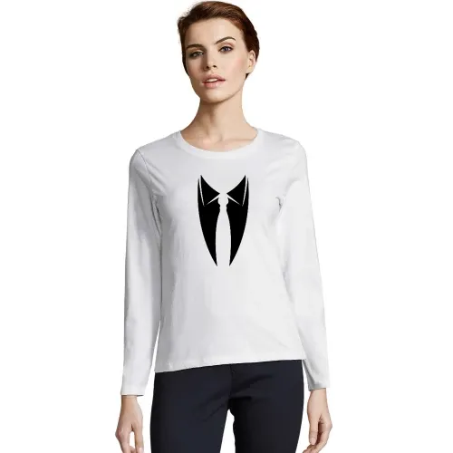 Kragen mit Krawatte Frauen T-Shirt