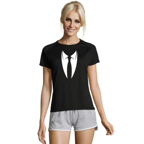 Kragen mit Krawatte Frauen T-Shirt