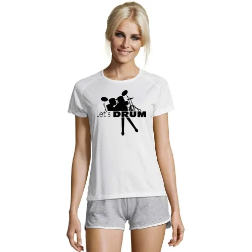 Lets Drum Schlagzeug mit Sticks Frauen T-Shirt
