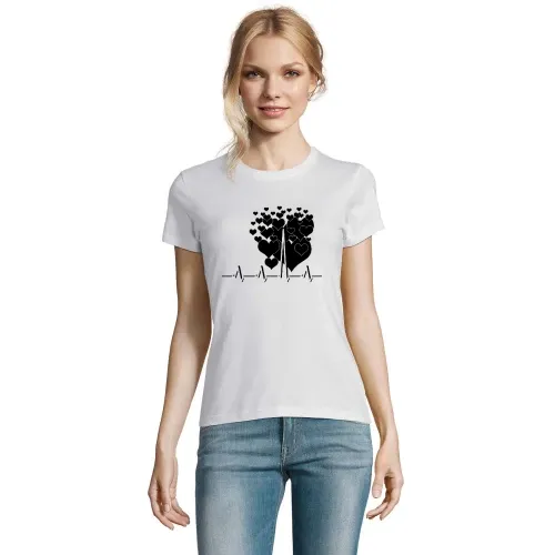 Liebe Herzschlag T-Shirt Frauen Imperial