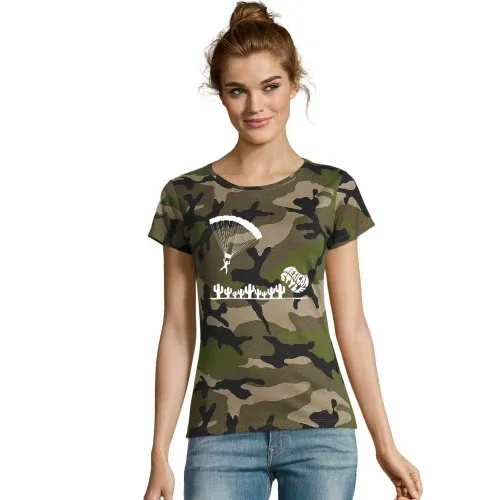 Mexikanischer Fallschirmspringer T-Shirt Frauen Camo