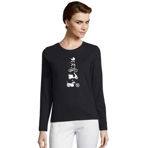 Motorrad Chopper Evolution Front T-Shirt Frauen Imperial LSL