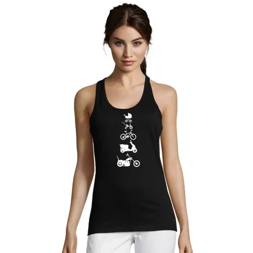 Motorrad Chopper Evolution Front T-Shirt Frauen Justin
